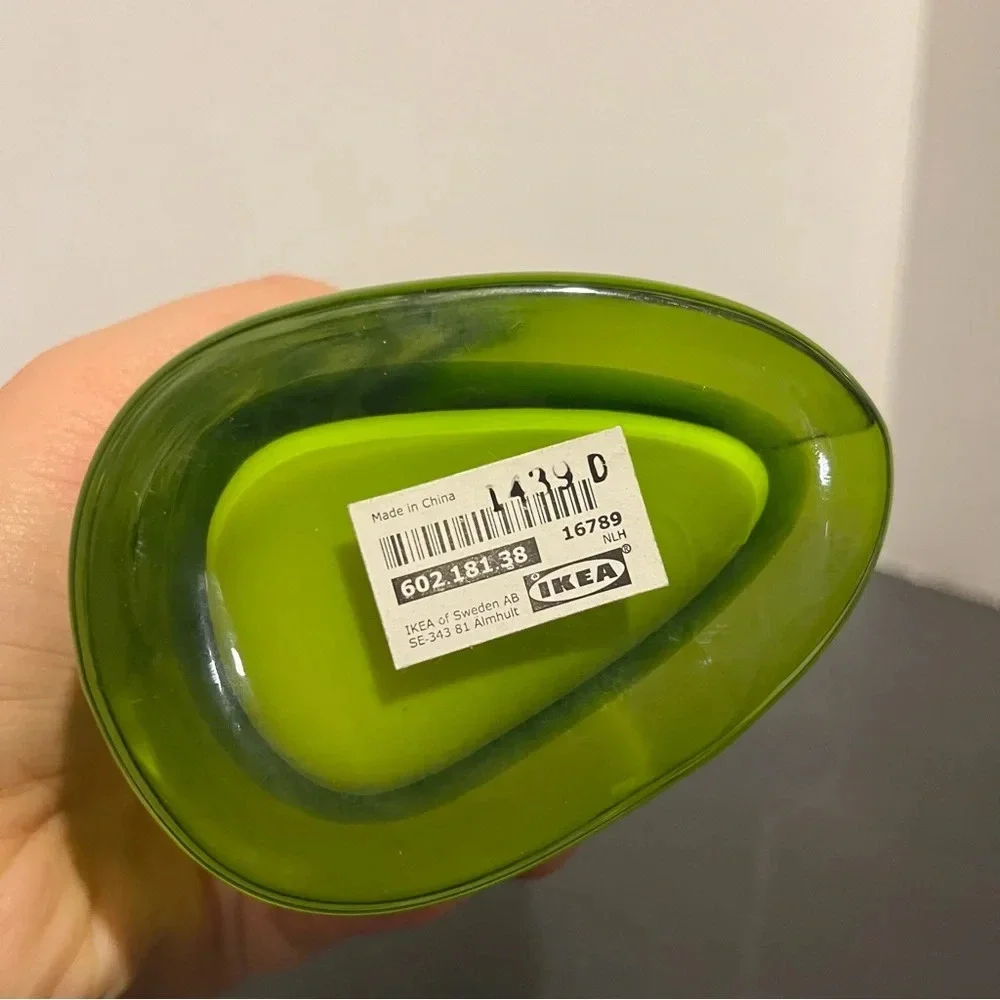 Vintage Ikea Okkso Cased Lime Green Glass Vase 8” Tall